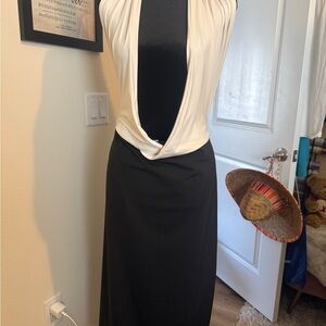 Express Black and White Backless Dress